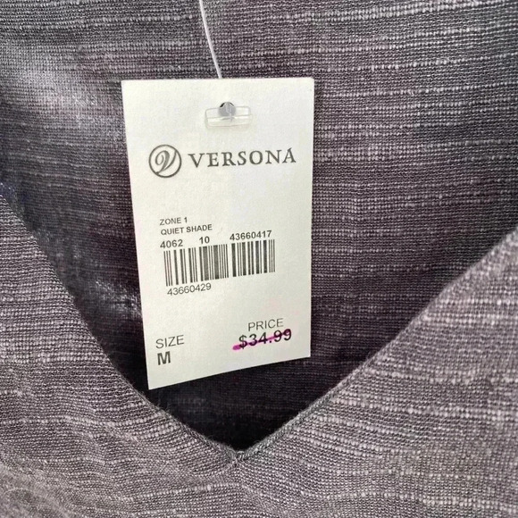 Blu Pepper Linen Cotton Top Womens Medium Gray 3/4 Ruffle Bell Sleeve NWT - Picture 4 of 8